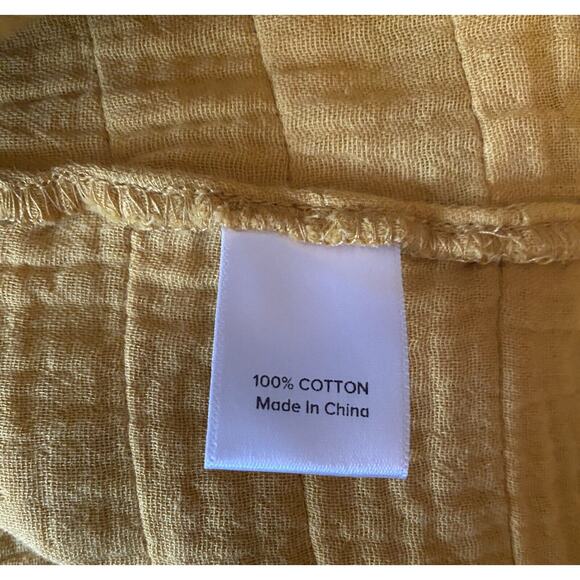 NWT Roan & Ryan Evereve Mustard Gauzy Top Sz S 3/4 elasticized sleeves Layers - Picture 7 of 8